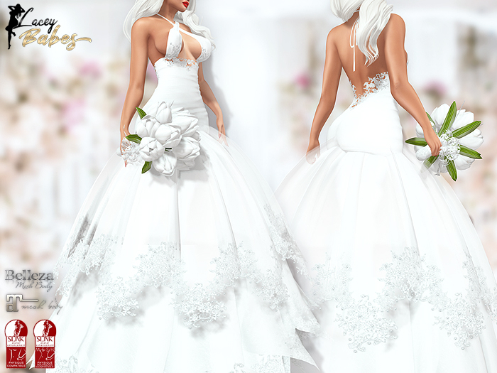 Second Life Marketplace LB Gemma Wedding Dress (Includes BOUQUET!)